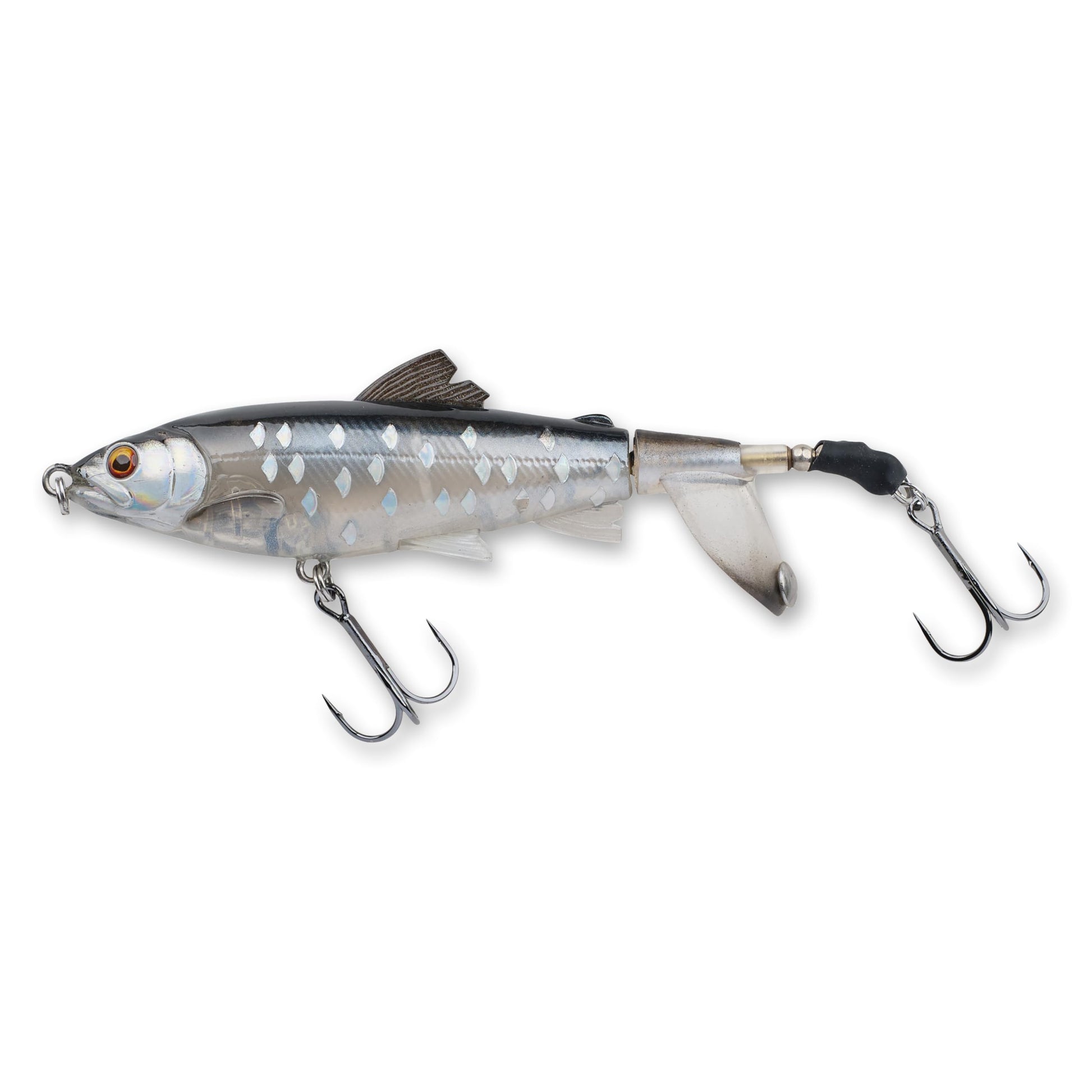 Savage Gear 3D Smash Tail Fishing Bait  1/2 oz  Dirty Silver  Realistic Contours  Colors & Movement  Durable ABS Construction  Ultra-Sharp Treble Hooks  Metal Rivet for Enhanced Sound