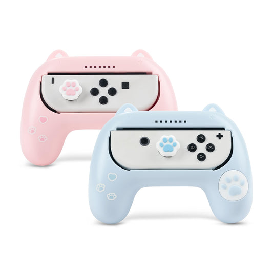GeekShare Grips for Nintendo Switch Joy Con, Ergonomic Design Controller Grip Kit for Switch and OLED Joy Con with 2 Thumb Grip 