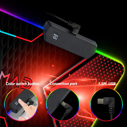 DINKY RGB Gaming Mouse Pad - Large XL 35.4x15.7 inches, 14 Lighting Modes, Water Resistant, Sky04 Color, Model DK-RGB-90-005