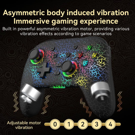 RALAN Black Wireless Pro Controller for Nintendo Switch/OLED/Lite - LED Color Light, Programmable, Turbo, Dual Vibration