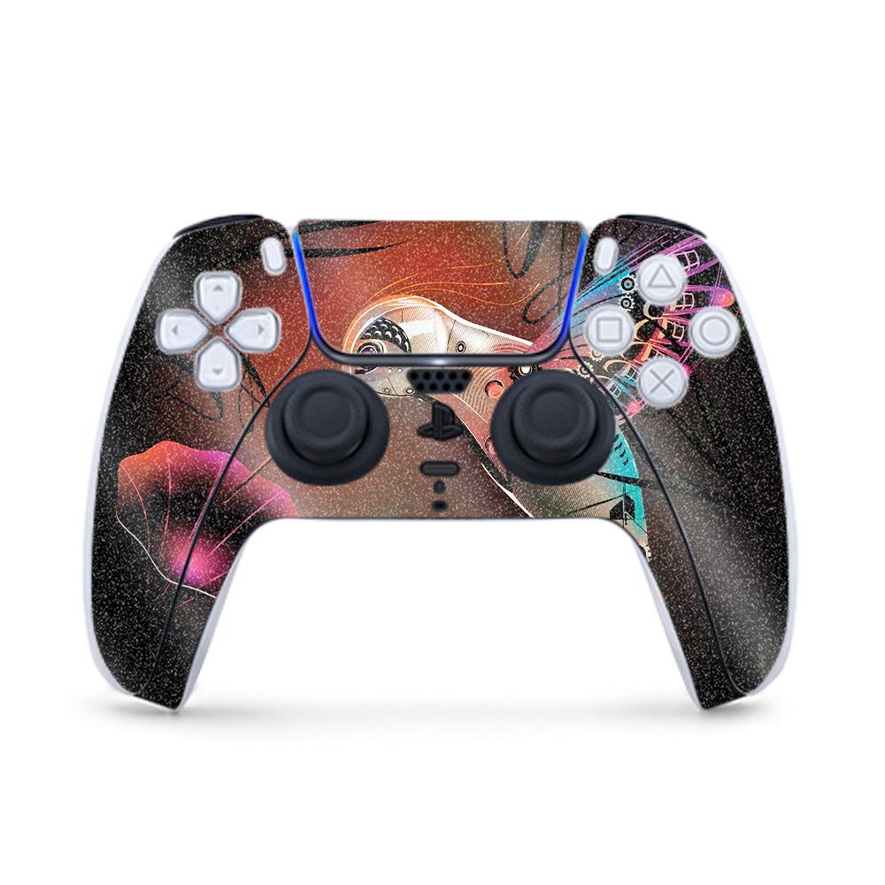 MightySkins Glossy Glitter Gaming Skin for PS5 / PlayStation 5 Controller - Cyborg Nature | Durable High-Gloss Glitter Finish | Easy to Apply and Change Style | Made in The USA