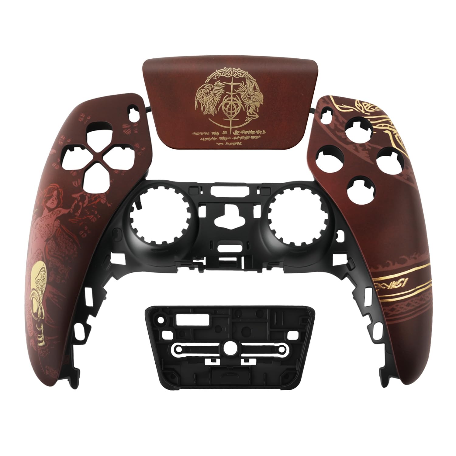 Front Shell with Touchpad for PS5 Controller- Custom EldenR-Inspired Faceplate Accessories Kit Compatible with BDM-010/020 / 030/040 / 050