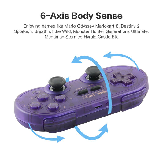 8Bitdo SN30 Pro Wireless Game Controller for Switch, Steam, PC - Purple