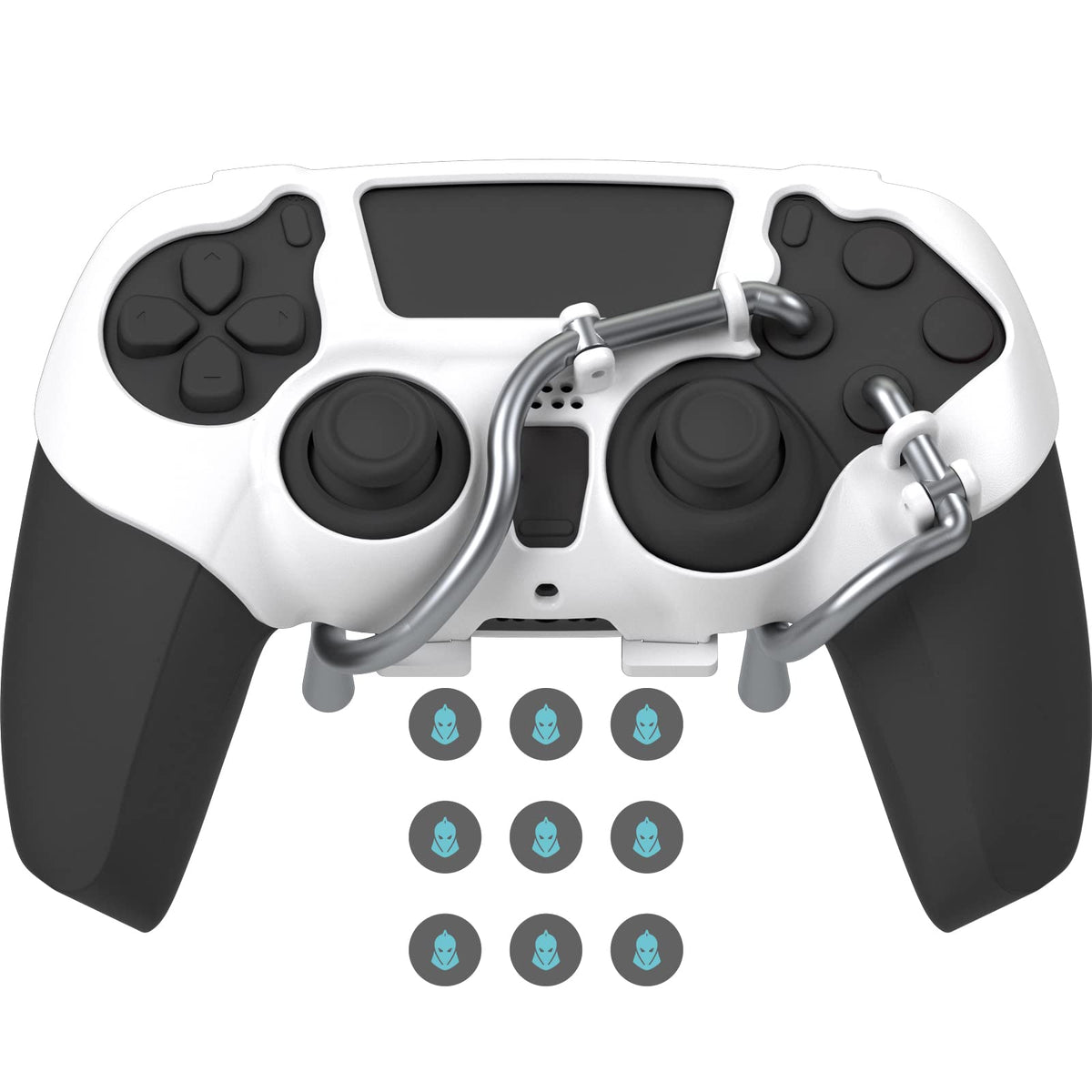 EXknight Leverback V2 Paddles Attachment  Back Buttons Adapter for PS5 Controller | Fit with Thumb Grips (White)