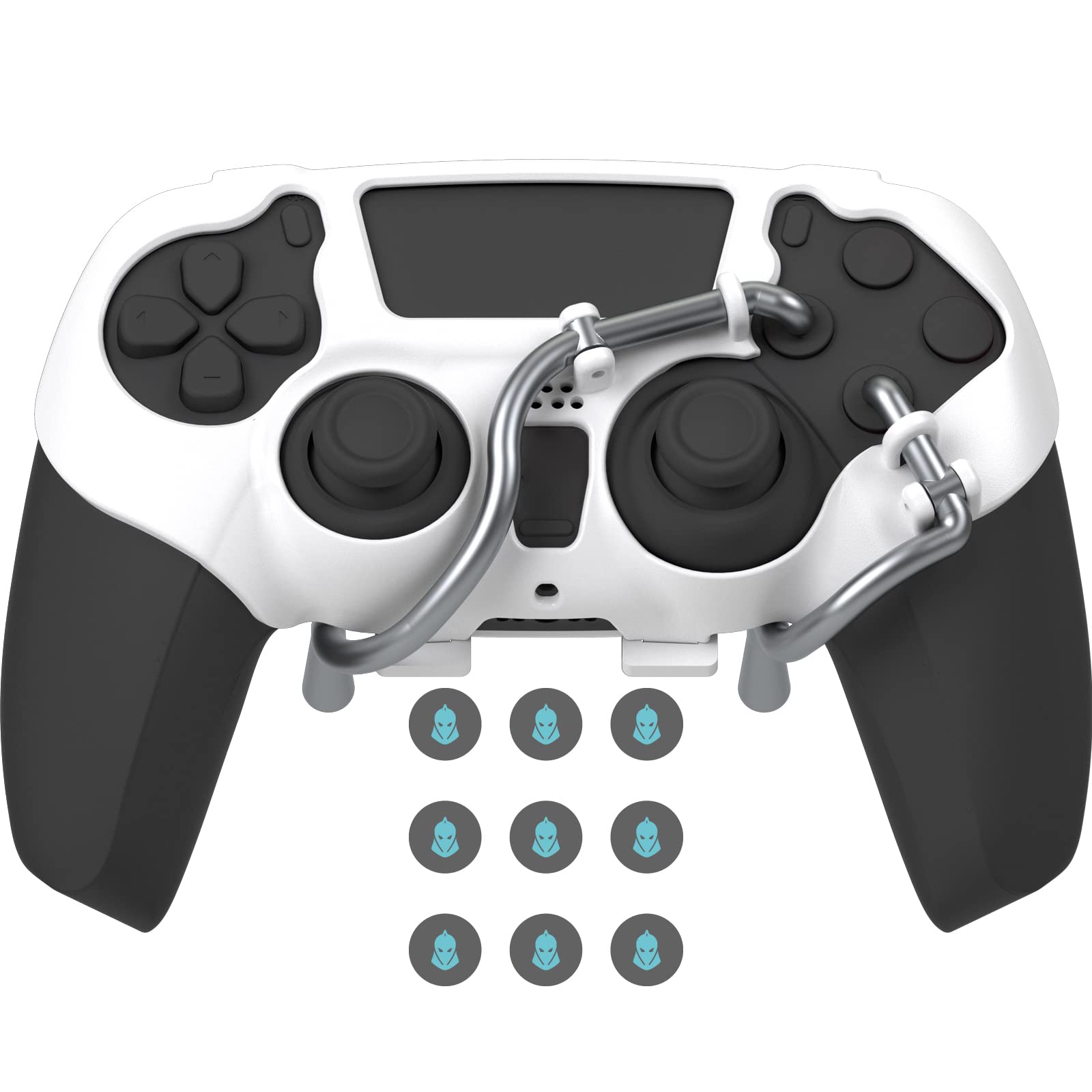 EXknight Leverback V2 Paddles Attachment  Back Buttons Adapter for PS5 Controller | Fit with Thumb Grips (White)
