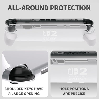 COIORVIS Grip Case for Nintendo Switch 2 - Ergonomic TPU Shell, White and Grey