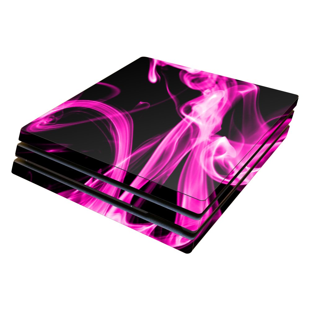 MightySkins Skin Compatible with Sony PS4 Pro Console - Pink Flames | Protective, Durable, and Unique Vinyl Decal wrap Cover | E
