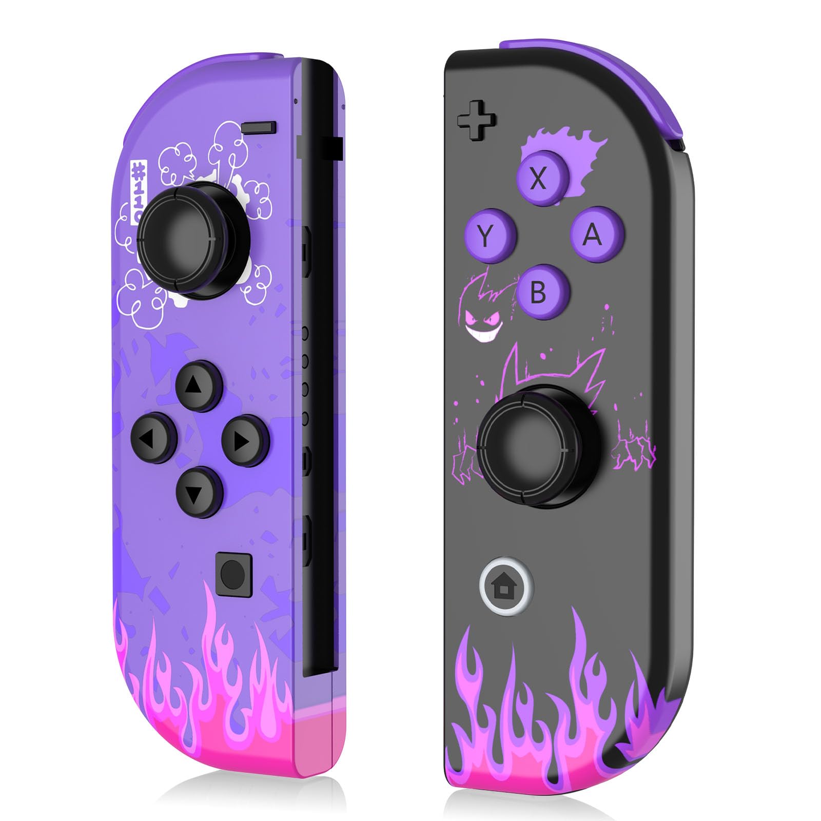 PPKKAI Joy-PP1 Controller for Nintendo Switch - Purple, 5.8x5x1.3 inches, Double Vibration, Motion Sensing, Wake-up, Screenshot Support