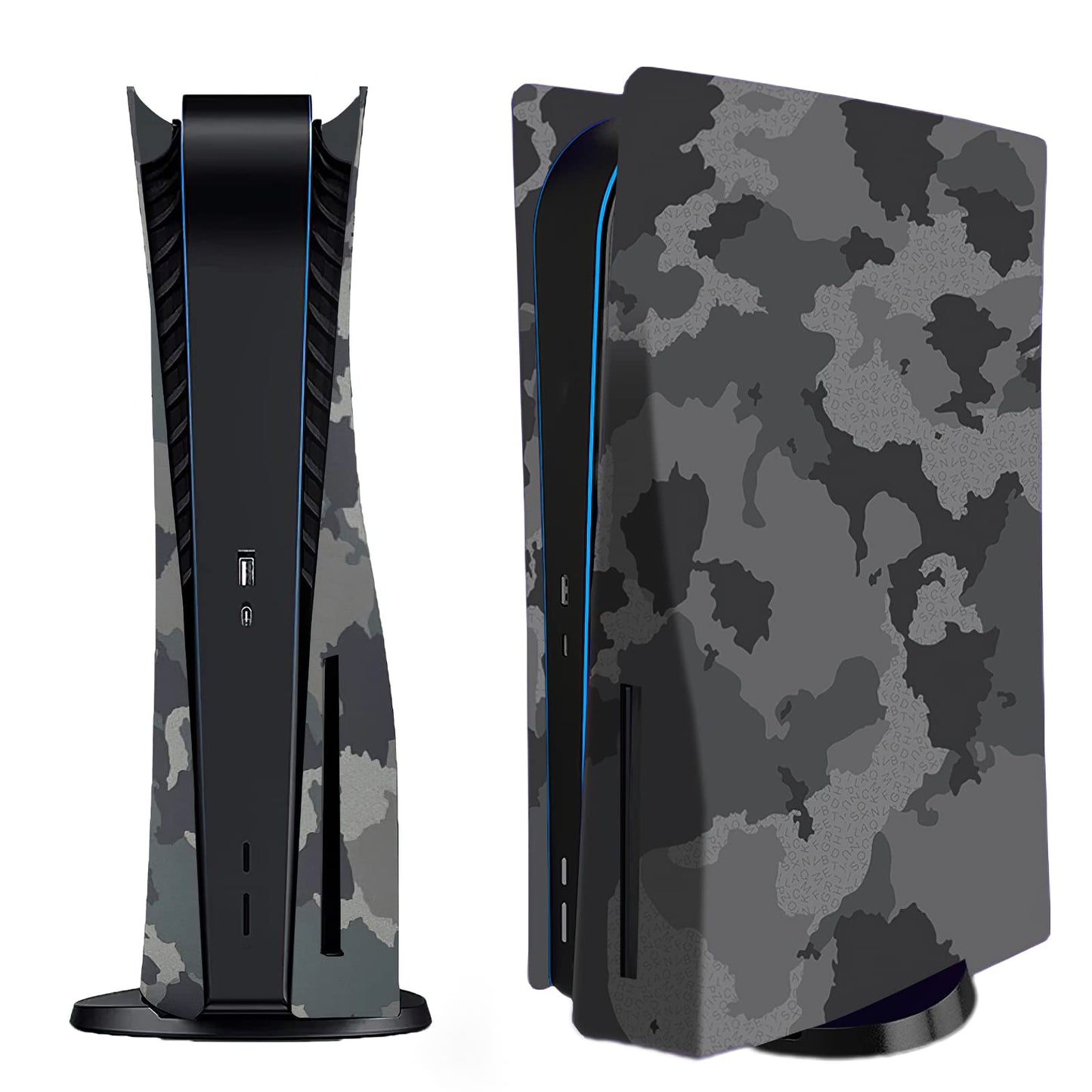 Face Plate Cover Shell for PS5 Disc Edition Console Faceplates  Accessories Compatible with Playstation 5 Protective Replacement Panels (Gray Camouflage)