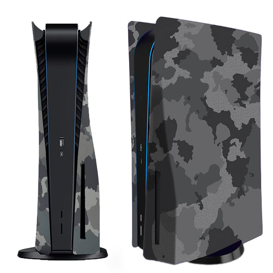 Face Plate Cover Shell for PS5 Disc Edition Console Faceplates  Accessories Compatible with Playstation 5 Protective Replacement Panels (Gray Camouflage)