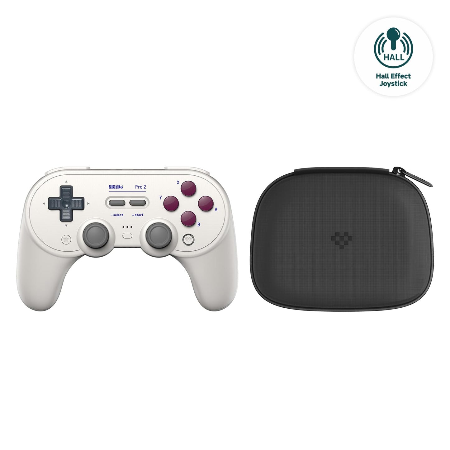 8Bitdo Pro 2 Wireless Bluetooth Controller with Tpartyl Case  Hall Effect Joystick Update  Retro Gamepad for Switch  PC  Android  and Steam Deck & Apple (G Classic Edition)