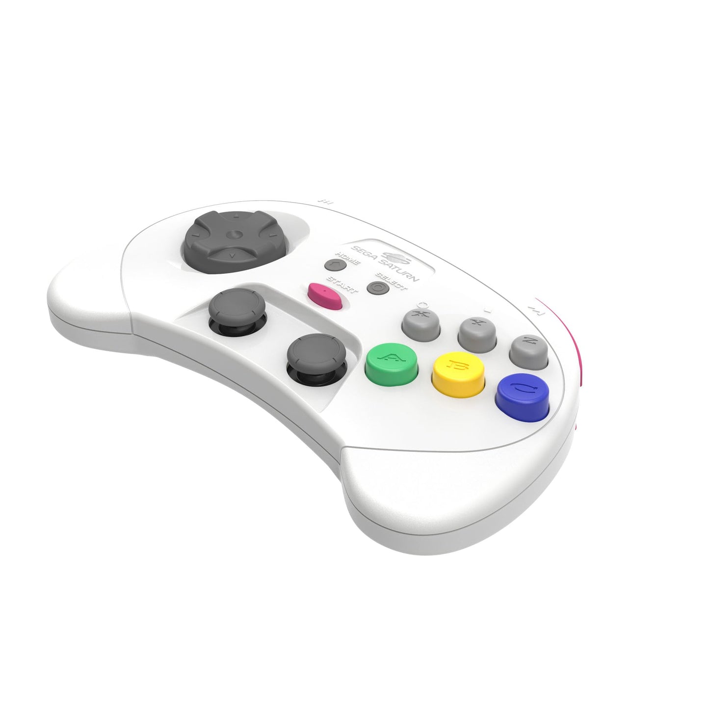 Retro-Bit SEGA Saturn Wireless Pro Controller - 2.4GHz, Includes 2 Receivers, White, Model rb-uni-28