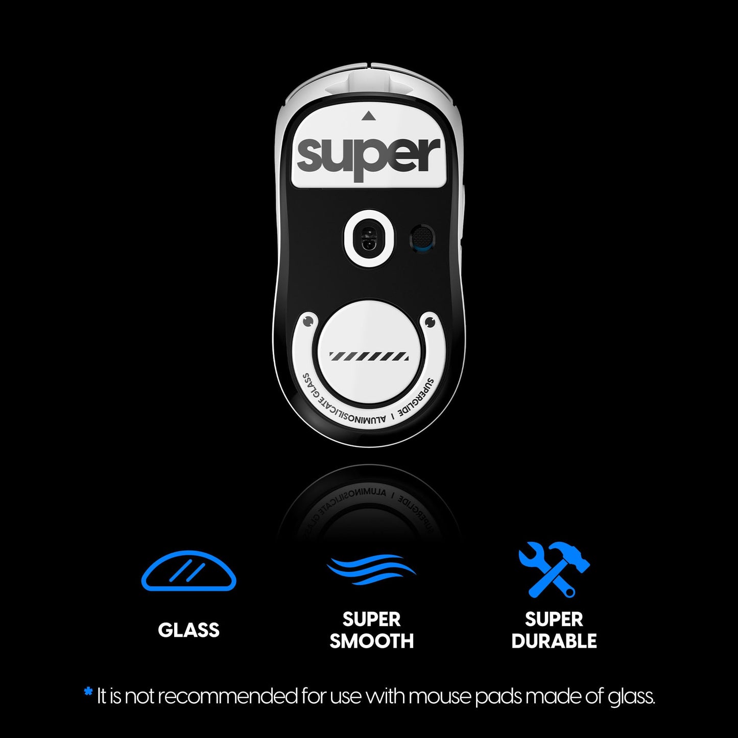 Pulsar Gaming Gears Superglide Mouse Skates - Polished Round Edge, Durable Sole for Logitech G Pro X Superlight, White