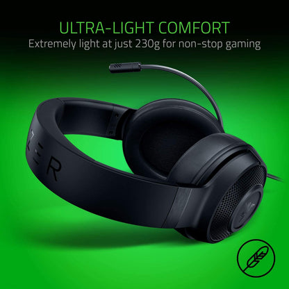 Razer Kraken X Lite Gaming Headset - Lightweight 1.3 oz - Black - Durable Plastic - Model RZ.AU.KR.08.RT