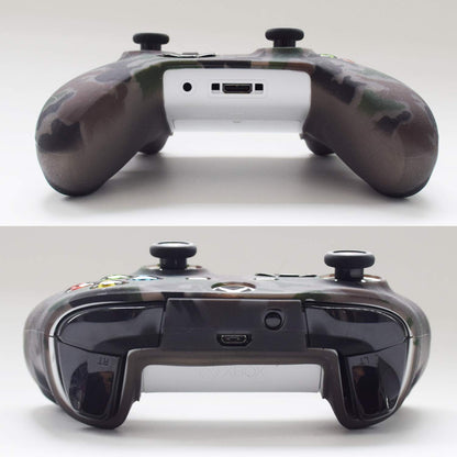 Hikfly Silicone Gel Cover for Xbox One/S/X Controller - Camouflage Skin Protector - Grey - Includes 8 Thumb Grip Caps