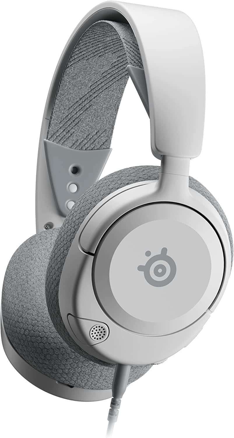 SteelSeries Arctis Nova 1P Gaming Headset - 360° Sound, Noise Cancelling Mic, White, PS5/PC/Xbox Compatible