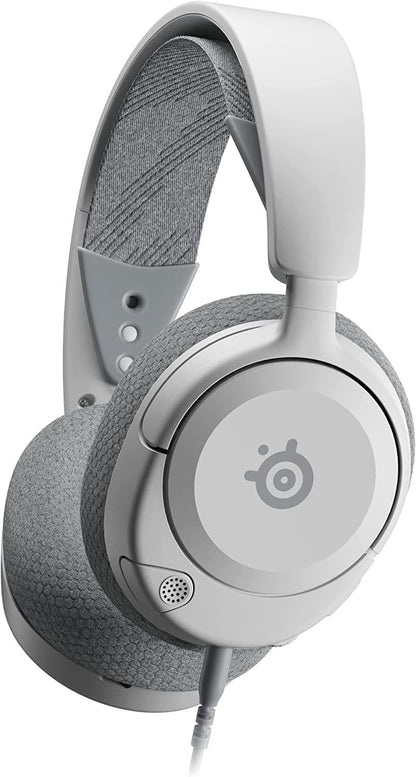 SteelSeries Arctis Nova 1P Gaming Headset - 360° Sound, Noise Cancelling Mic, White, PS5/PC/Xbox Compatible