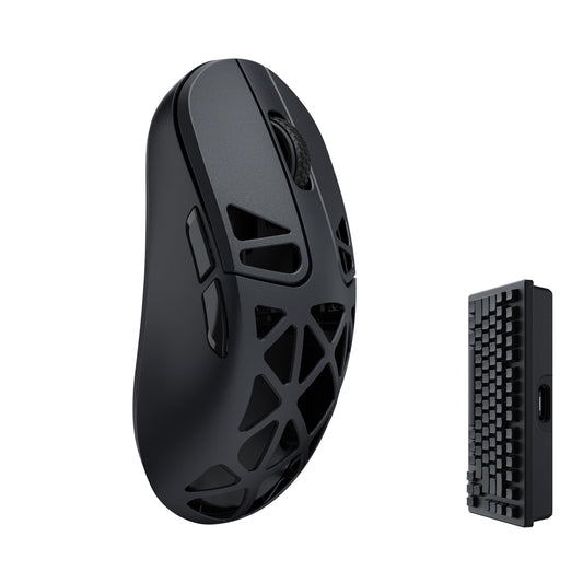 M3 Mini 4K Wireless Mouse Signature Edition 5.1/2.4 GHz/Wired Optical Mouse  Ultra-Lightweight 55g Programmable PixArt 3395 Sensor with up to 26 000 DPI/ 650 IPS for Windows Mac Linux - Black