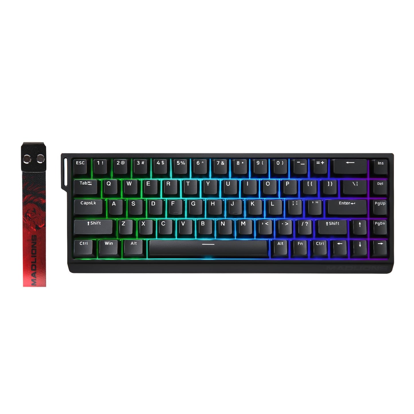YUNZII x MADLIONS MAD68 HE Rapid control button Wired Magnetic Mechanical Gaming Keyboard 60% Hall Effect Switches Adjustable Actuation  PBT Keycaps RGB Hot-Swap 8K Hz Polling Rate(Black Amber Pro Switch)