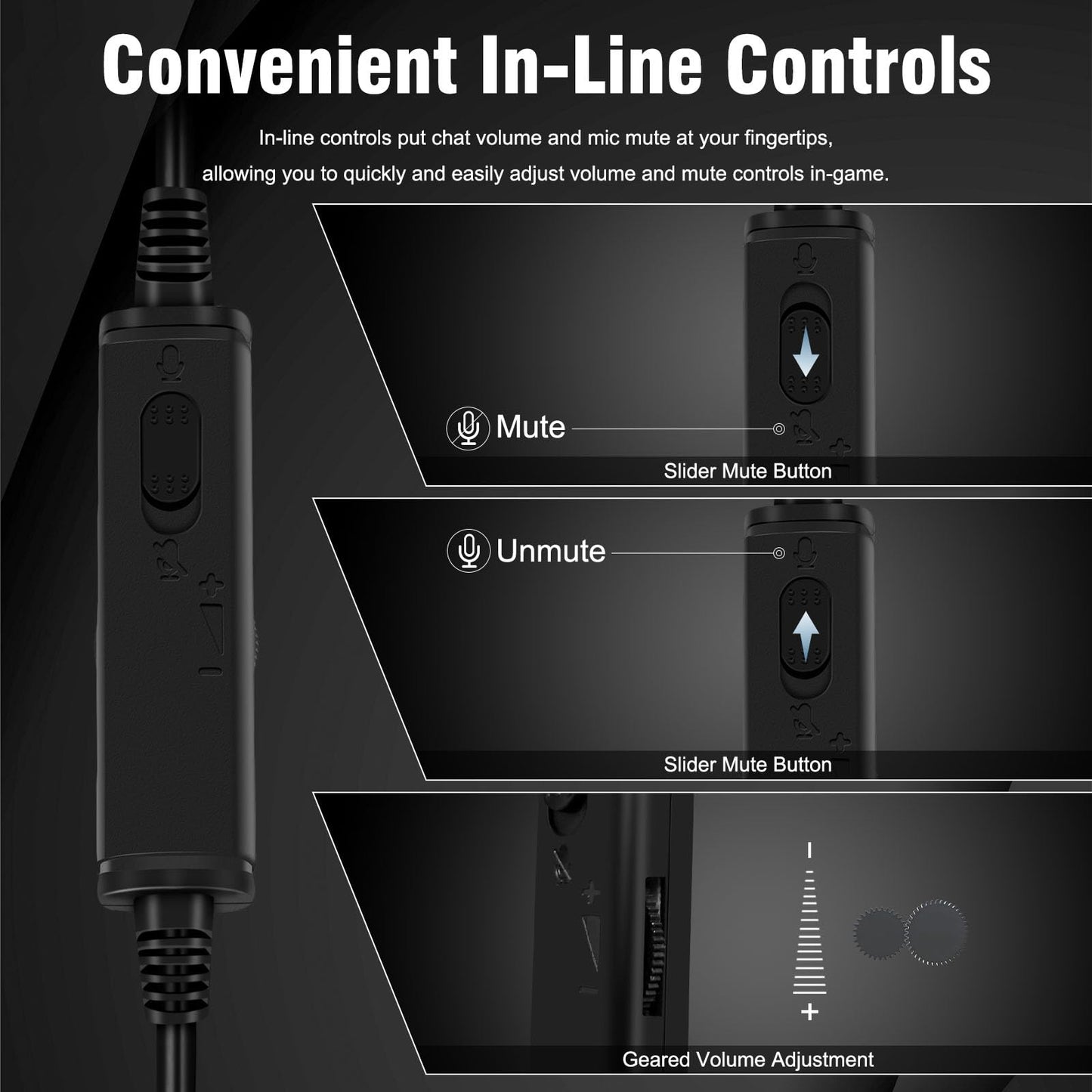 Joso Wired Single Ear Headset with Mic for PS5/PS4/Xbox/PC - Vertical Mic, Black, Model CO26-1