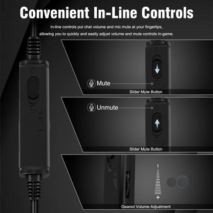 Joso Wired Single Ear Headset with Mic for PS5/PS4/Xbox/PC - Vertical Mic, Black, Model CO26-1