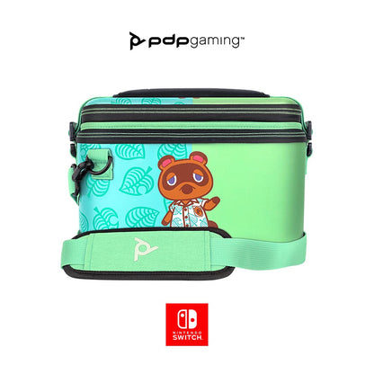 PDP Gaming Switch Pull-N-Go Travel Case - Animal Crossing - Semi-Hardshell, Holds 14 Games, Perfect for Kids, Blue, Model 500-141-NA-C5AC