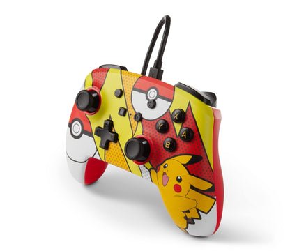 PowerA Nintendo Switch Pikachu Pop Art Wired Enhanced Controller - Multicolor, Model 1518905-01