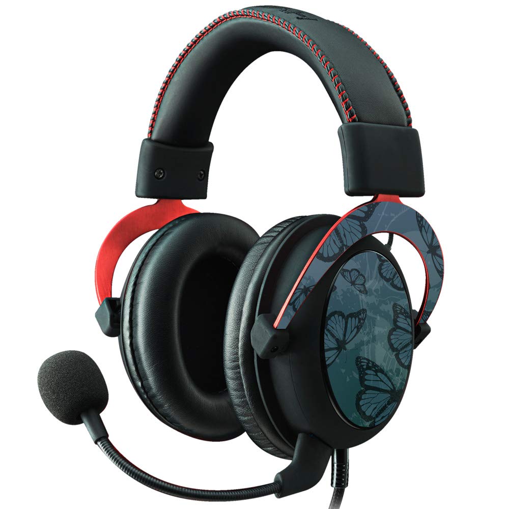MIGHTY SKINS Kingston HyperX Cloud II Gaming Headset Skin - Dark Butterfly Vinyl Decal Wrap, Durable & Easy to Apply