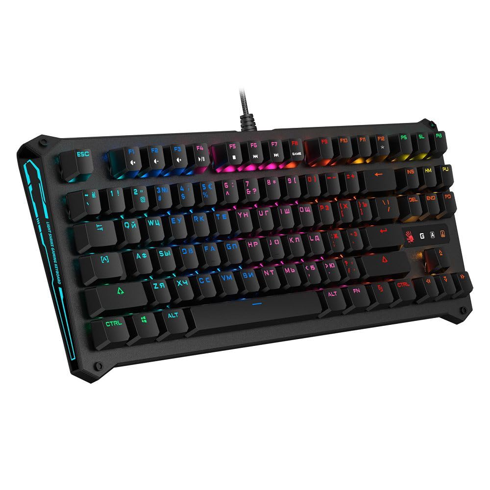 BLOODY B930 TKL Tenkeyless Optical Switch Gaming Keyboard Gaming | Fastest Keyboard Switches in Gaming |Ultra-Compact Form Factor | RGB LED Backlit Keyboard | Tactile & Clicky