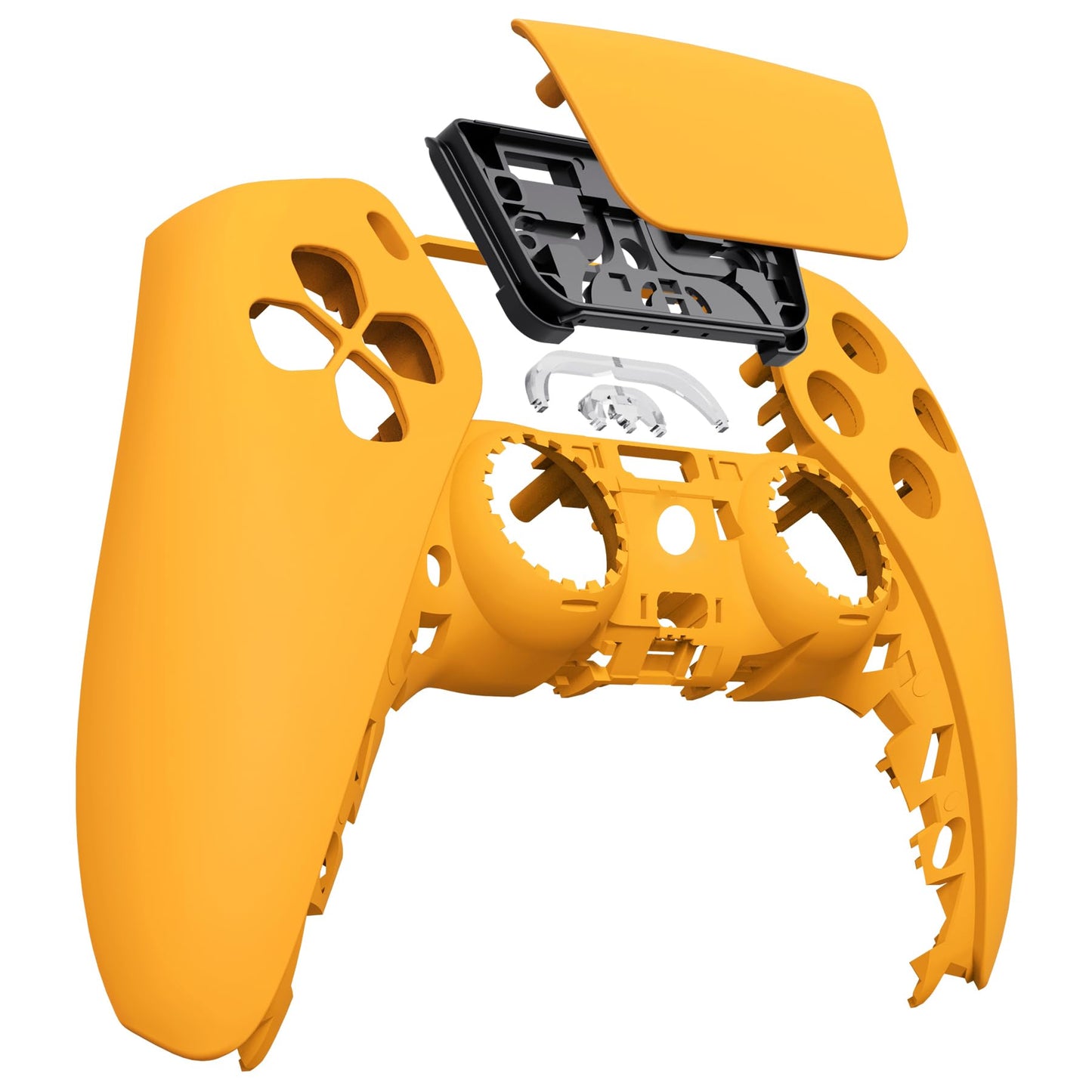 eXtremeRate Caution Yellow Soft Touch Touchpad Front Top Shell Compatible with p s 5 Controller BDM-010 020 030 040 050  DIY Replacement Shell Custom Touch Pad Cover Compatible with p s 5 Controller