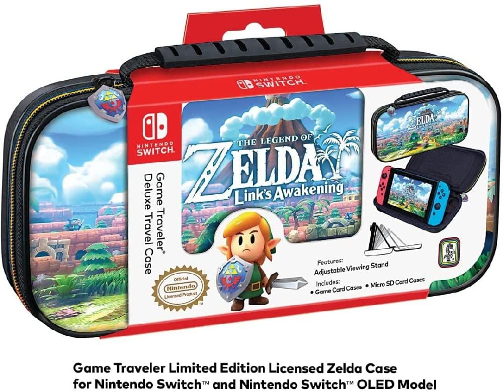 Game Traveler Zelda Nintendo Switch Case - Switch Carry Case for Switch OLED  Switch and Switch Lite  Hard Portable Travel Case  Adjustable Viewing Stand & Bonus Game Cases  Deluxe Carry Handle