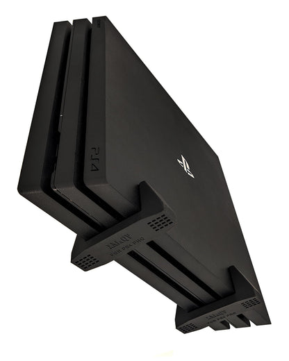 XM&QY PS4 Pro Vertical Stand - Non-Slip Silicone Feet, Steady Base for Cooling, Black