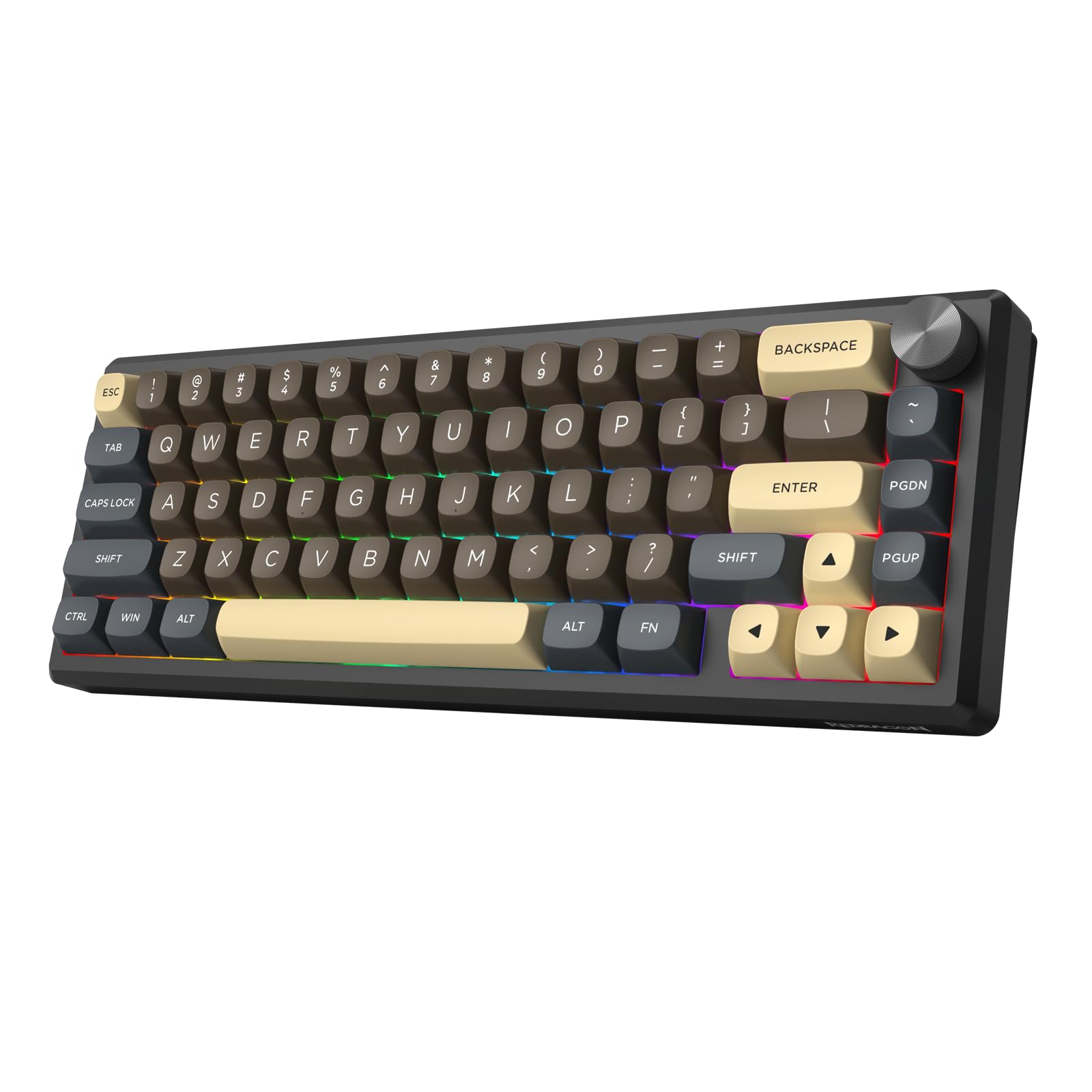 Redragon 60% Wireless Mechanical Gaming Keyboard  Full Aluminum Shell  Bluetooth/2.4GHz/USB-C  Hot Swappable Pre-lubed Linear Switches  Gasket Structure  Creamy Sound  Metal Knob  RGB Light