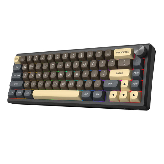 Redragon 60% Wireless Mechanical Gaming Keyboard  Full Aluminum Shell  Bluetooth/2.4GHz/USB-C  Hot Swappable Pre-lubed Linear Switches  Gasket Structure  Creamy Sound  Metal Knob  RGB Light