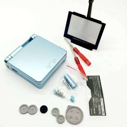 EXSEK Replacement Housing Shell Pack Compatible with Gameboy Advance SP  GBA SP Full Housing Shell (Light Blue)