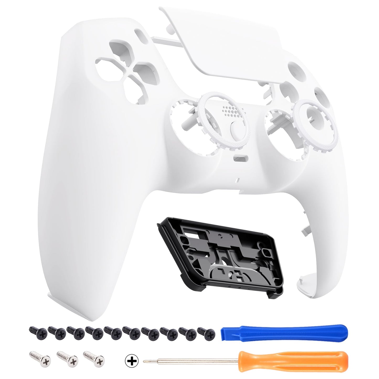 eXtremeRate Luna Redesigned Front Shell Touchpad Compatible with ps5 Controller BDM-010 020 BDM-030 040 050  White DIY Replacement Faceplate Custom Touch Pad Cover Compatible with ps5 Controller