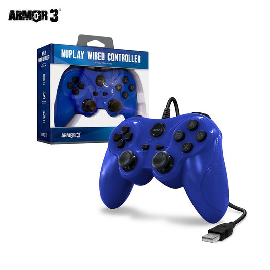 Armor3 Nuplay Wired Game Controller for PS3 (Blue)