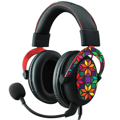 MIGHTY SKINS Kingston HyperX Cloud II Gaming Headset Skin - Stained Glass Window, Durable Vinyl Decal Wrap Cover