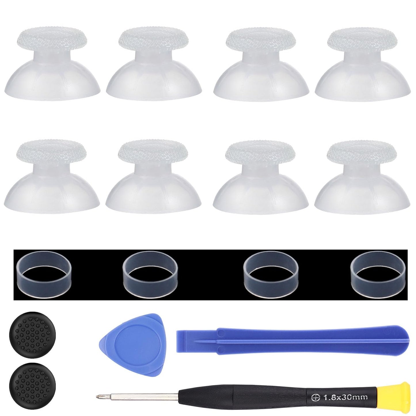 Ikpek 8 Pack Clear White Replacement Thumbsticks for DualSense PS5 Controller  Custom Analog Thumb Stick Joystick Grip Replacement for PlayStation 5 Controller