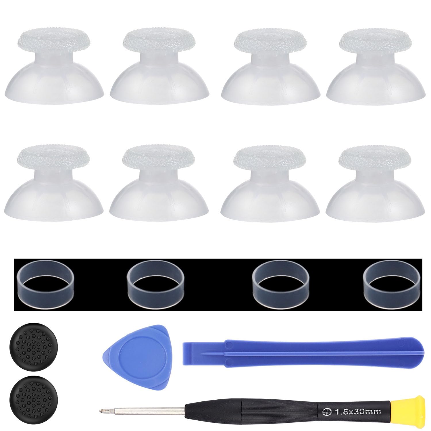 Ikpek 8 Pack Clear White Replacement Thumbsticks for DualSense PS5 Controller  Custom Analog Thumb Stick Joystick Grip Replacement for PlayStation 5 Controller