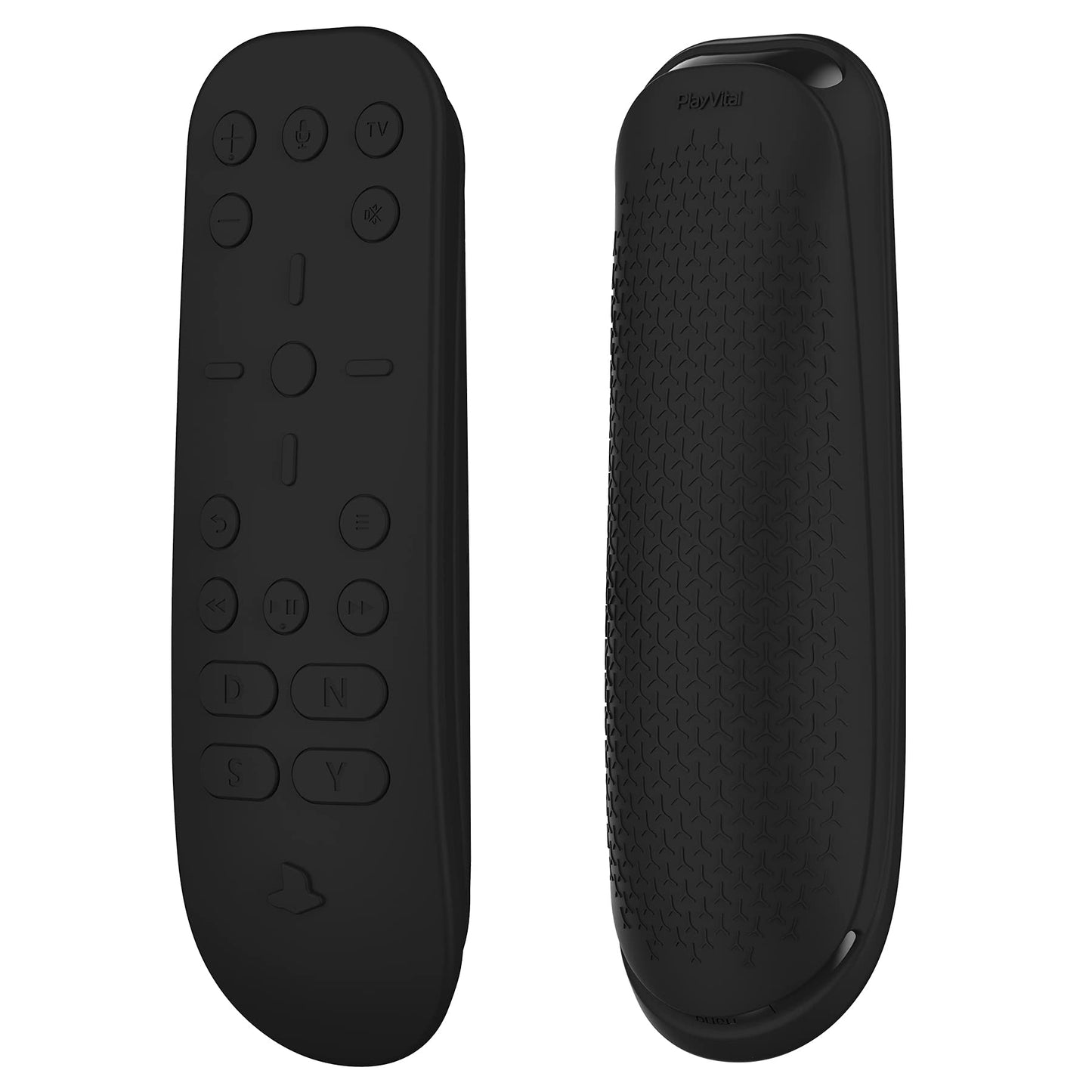 PlayVital Silicone Protective Remote Case for ps5 Media Remote Cover  Ergonomic Design Full Body Protector Skin for ps5 Remote Control - Black