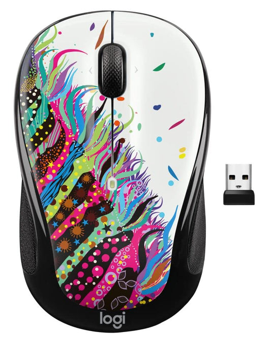 Logitech M325S Wireless Mouse - Celebration Black - Compact Design - Model 910-006828