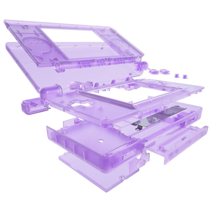 eXtremeRate Clear Atomic Purple Replacement Shell for Nintendo DS Lite - Custom Console Case Cover, ABS Material, Model DSLM5005