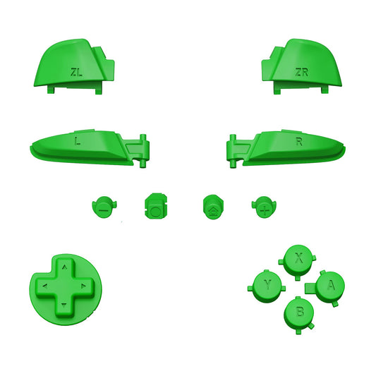 eXtremeRate Green Repair ABXY D-pad ZR ZL L R Keys for Nintendo Switch Pro Controller, DIY Replacement Full Set Buttons with Too