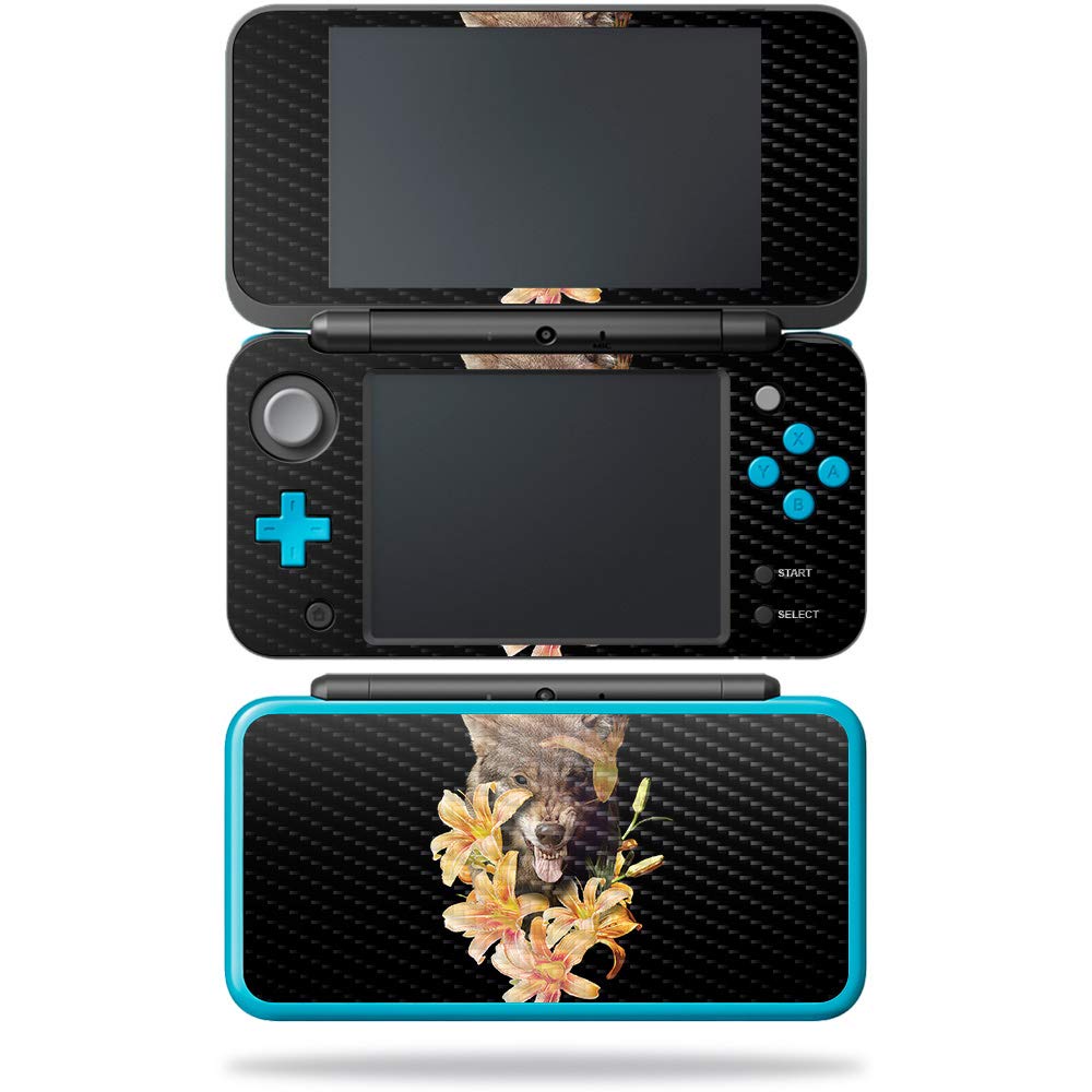 MIGHTY SKINS MightySkins Carbon Fiber Skin for Nintendo New 2DS XL - Wolfish Flowers | Protective  Durable Textured Carbon Fiber Finish | Easy to Apply  Remove  and Change Styles | Made in The USA