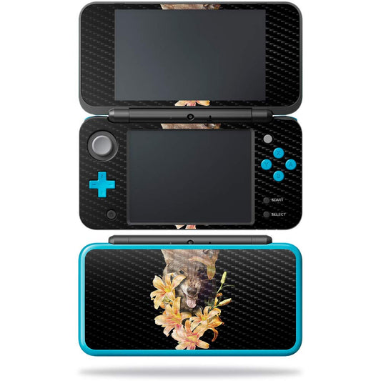 MIGHTY SKINS MightySkins Carbon Fiber Skin for Nintendo New 2DS XL - Wolfish Flowers | Protective  Durable Textured Carbon Fiber Finish | Easy to Apply  Remove  and Change Styles | Made in The USA