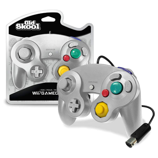 Old Skool GameCube/Wii Controller - Silver Edition, Compatible with GameCube/Wii