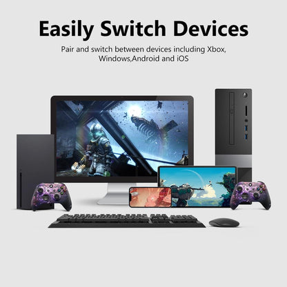 DAQUGPT Wireless Bluetooth Controller for Xbox One Series X/S, Purple Magma Custom Design, No Receiver Needed