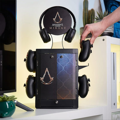 Numskull Assassins Creed Gaming Accessory Locker – Holds 10 Games, 4 Controllers, Headset – Compact Durable Organizer, Model NS4288