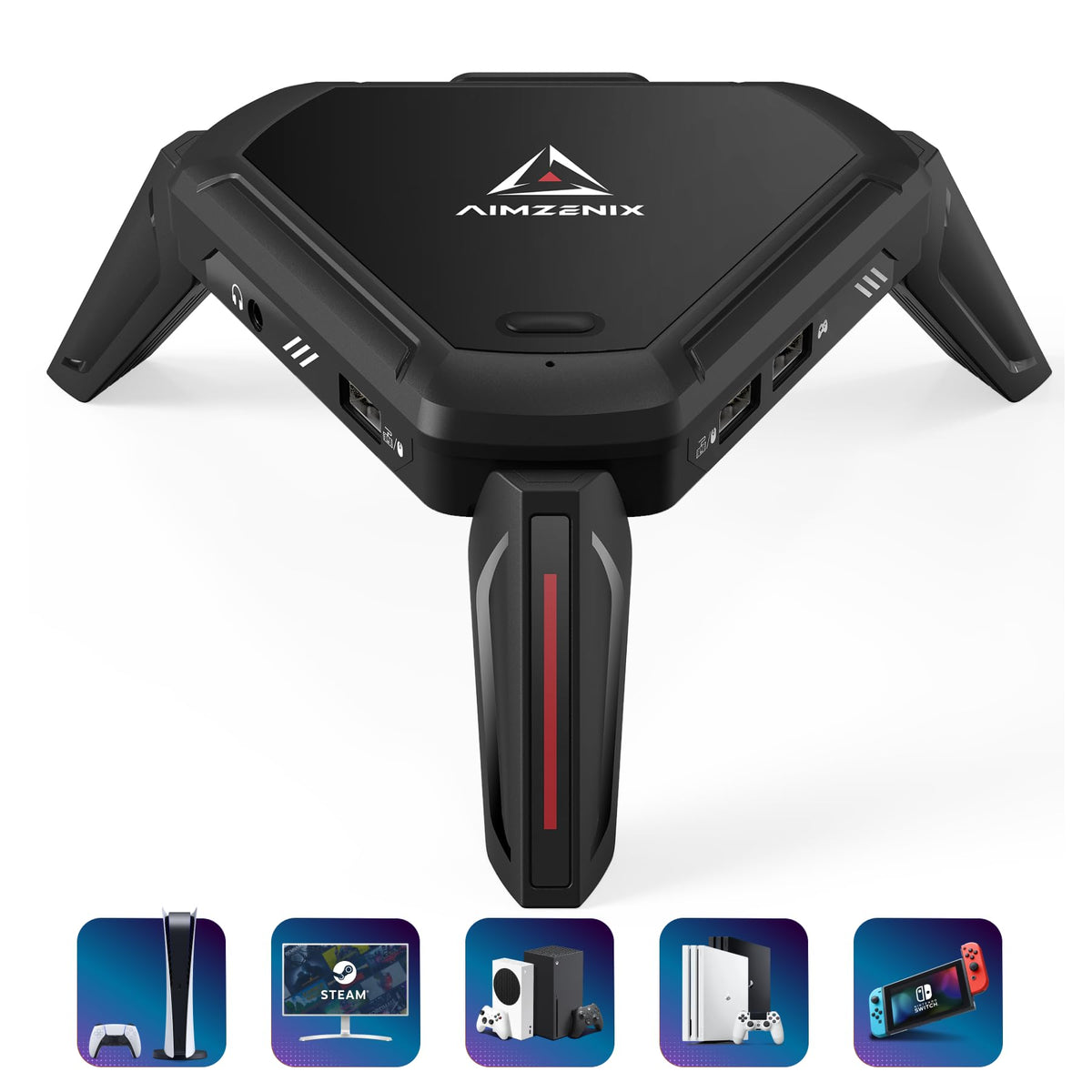 AIMZENIX Monster Keyboard and Mouse Adapter for PS5  PS4  PC  Xbox Series X/S  Xbox One  Nintendo Switch Emulator Console Supports APP Real-time Adjustment  Aim Assist?Latest Version: 782412?